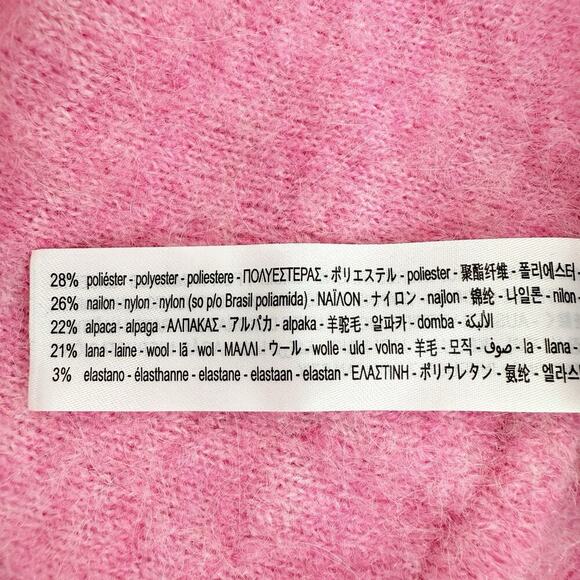 Zara Wool Alpaca Blend Mini Dress Size S Pink Embellished Straps Coquette Twee - Picture 9 of 13